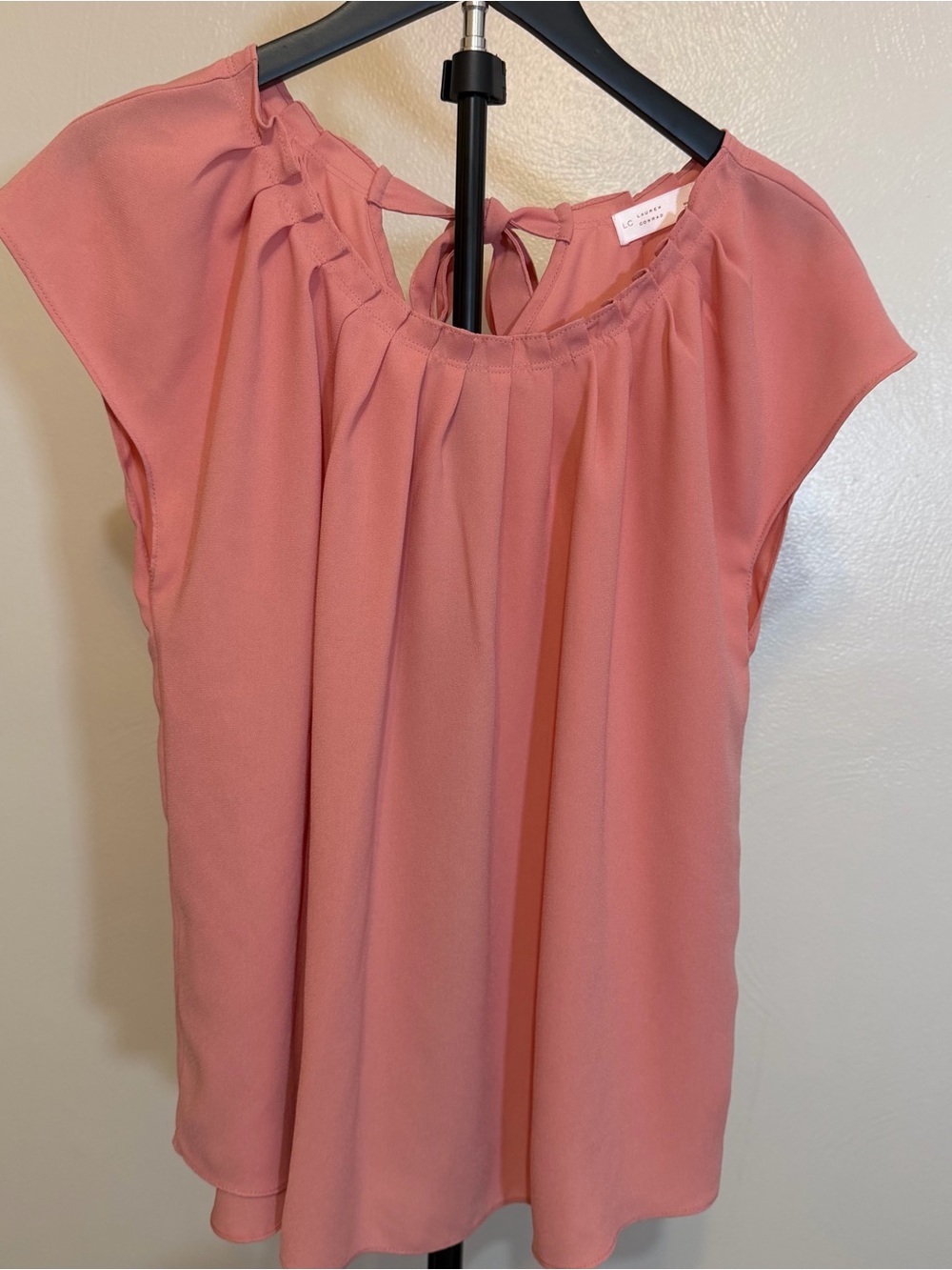 LC Lauren Conrad Rose Cap-Sleeve Pleated Blouse
